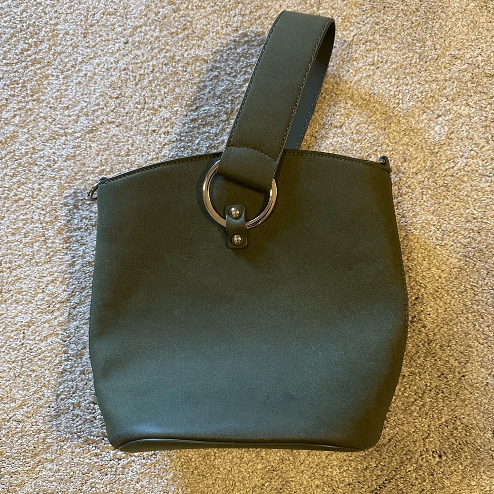 Brushed Suede Green Tote Bag